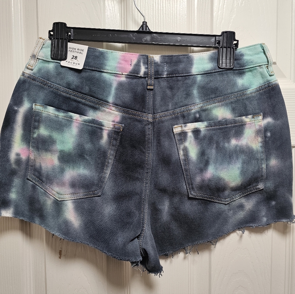 PacSun Demi Tie Dye High Rise Shorts Size 28 NWT - Picture 6 of 11